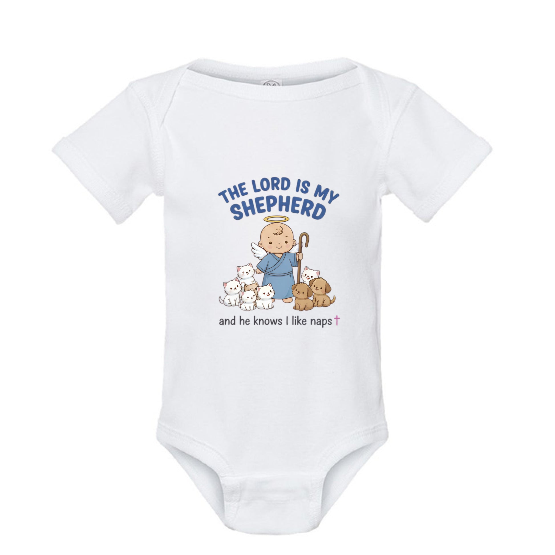 The Lord is my Shepherd Faith Onesie WHITE Salvation Clothing and Accessories Apparel