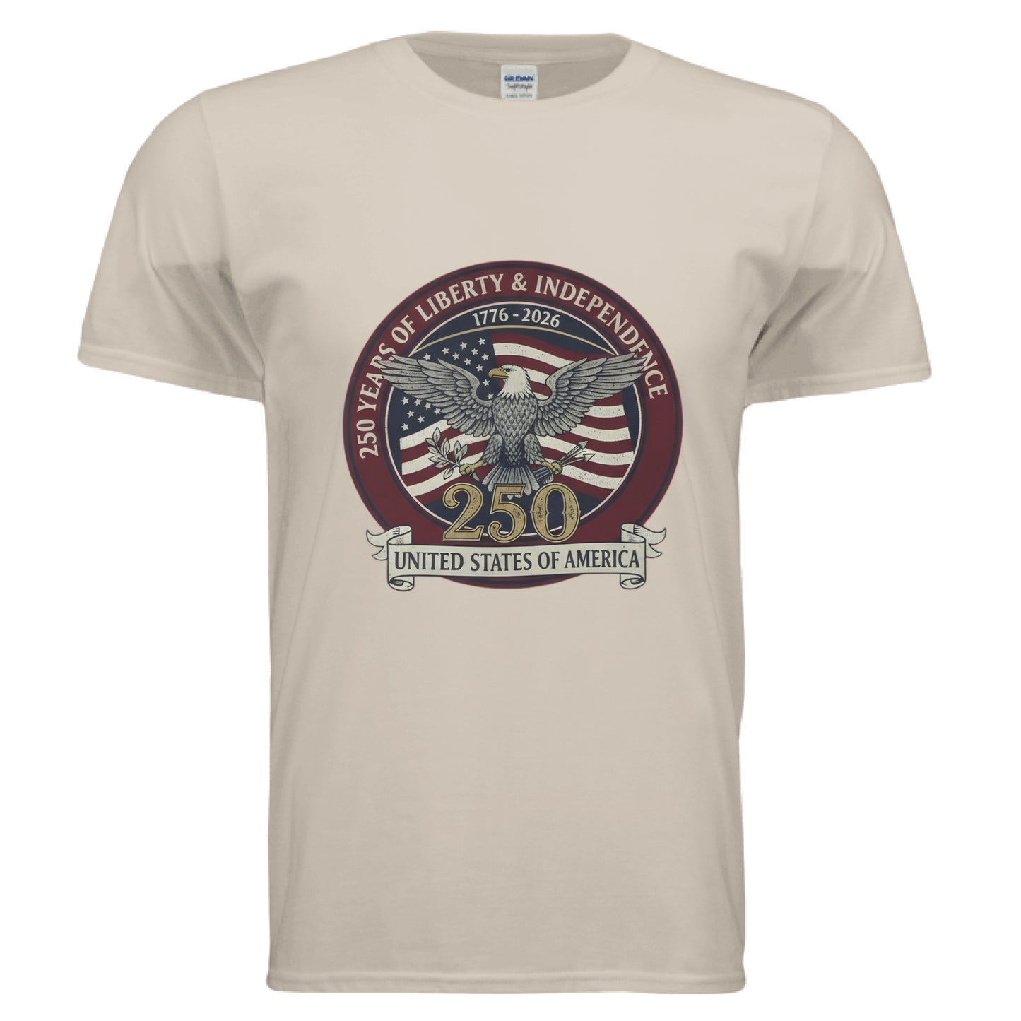 250 years of Liberty and Independence Patriot T-Shirt SAND Salvation Clothing and Accessories Apparel