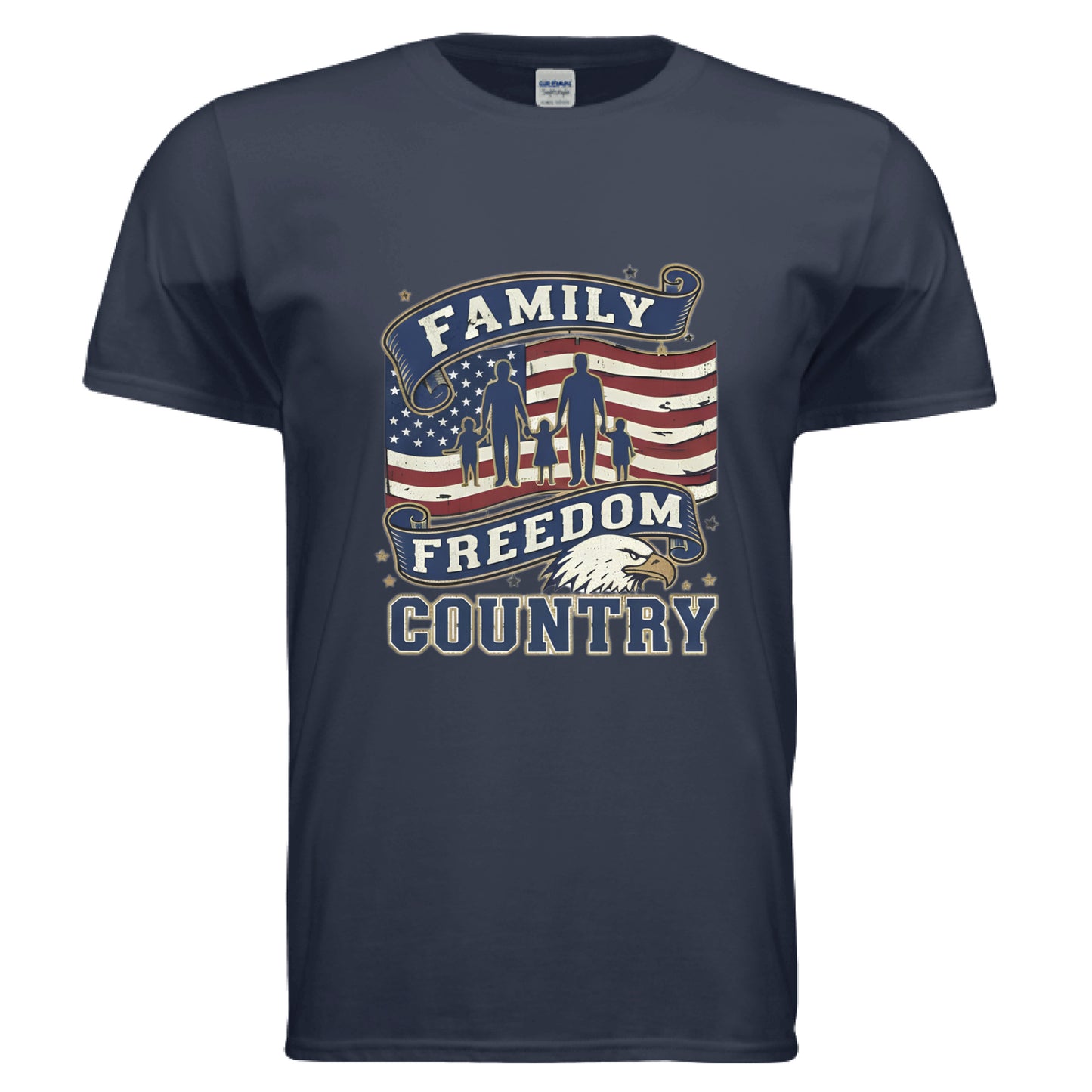 Family Freedom Country Patriot T-Shirt NAVY Salvation Clothing and Accessories Apparel