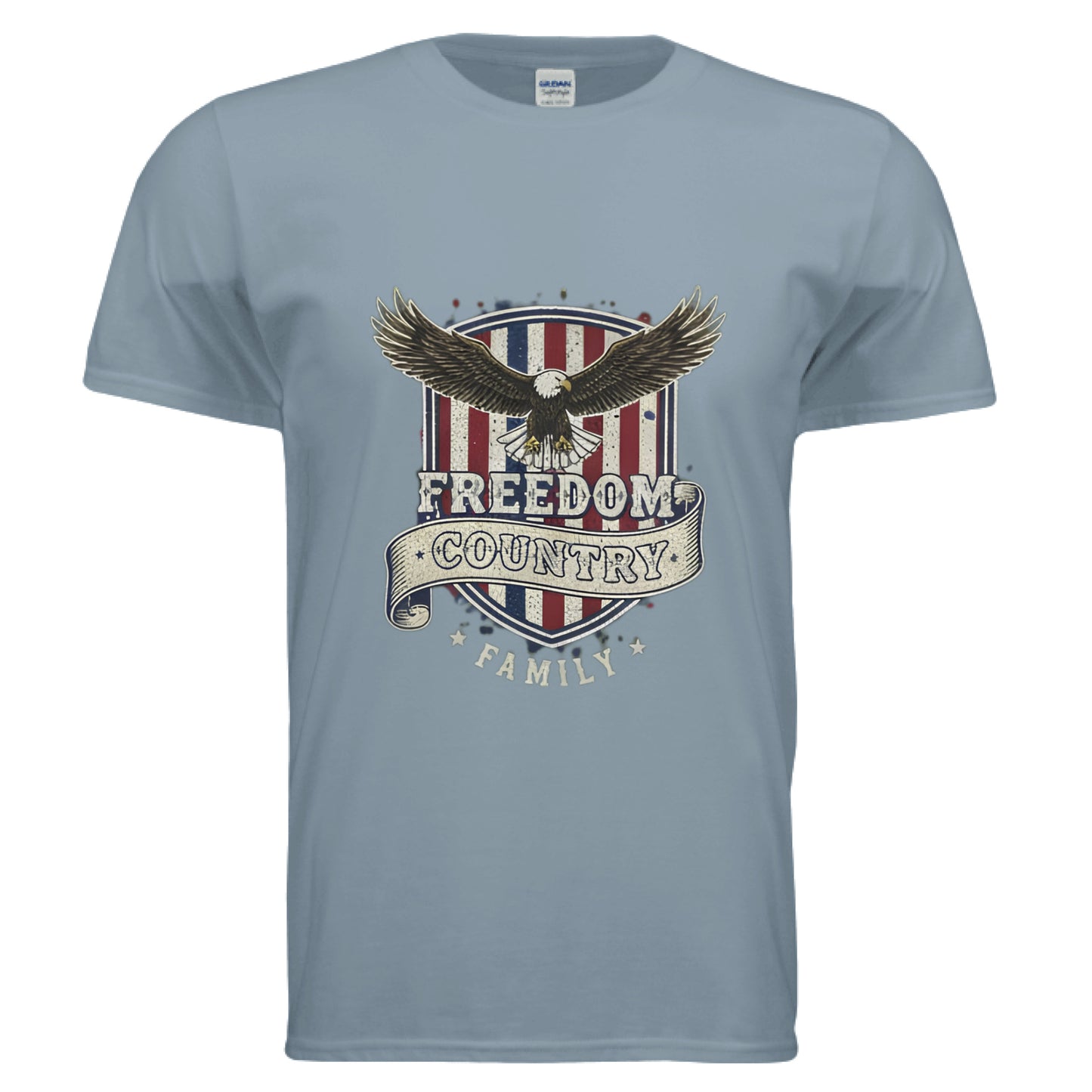 Freedom Country Family Patriot T-Shirt Stone Blue Salvation Clothing and Accessories Apparel