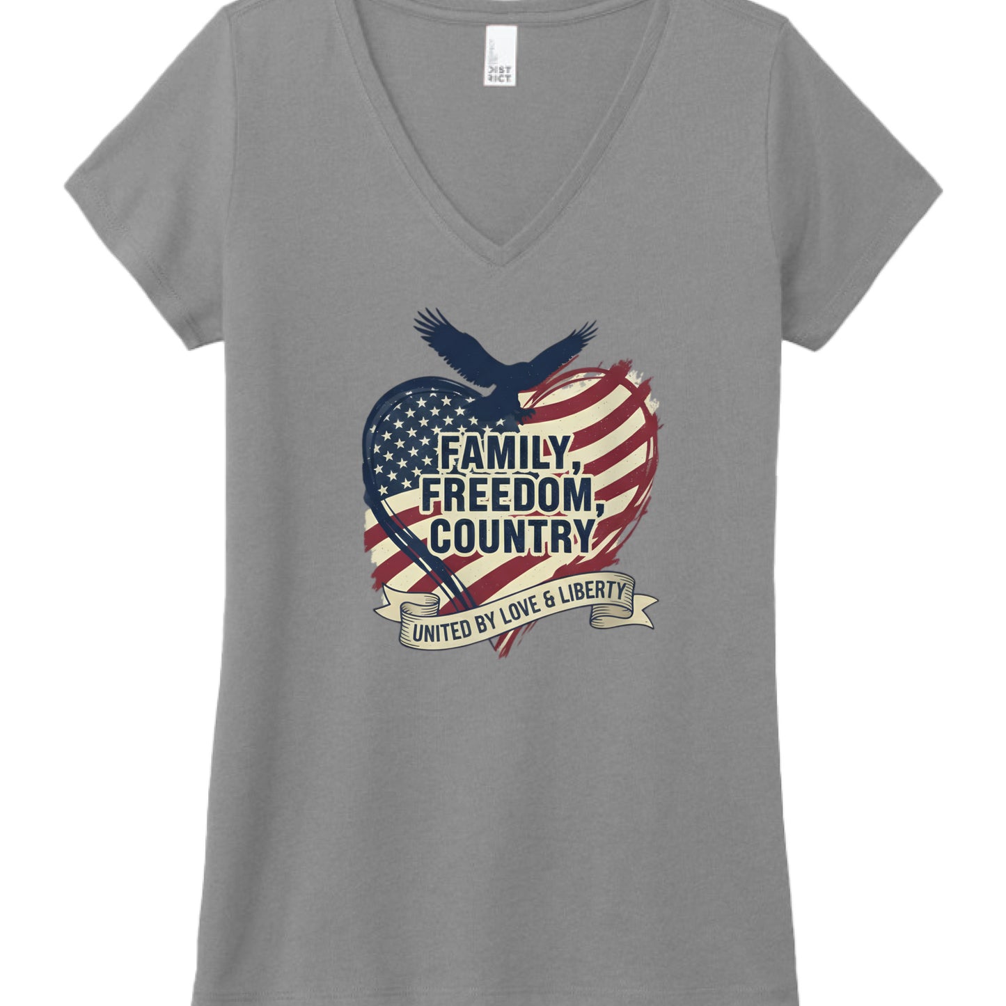 Family Freedom Country Patriot T-Shirt Grey Frost Salvation Clothing and Accessories Apparel
