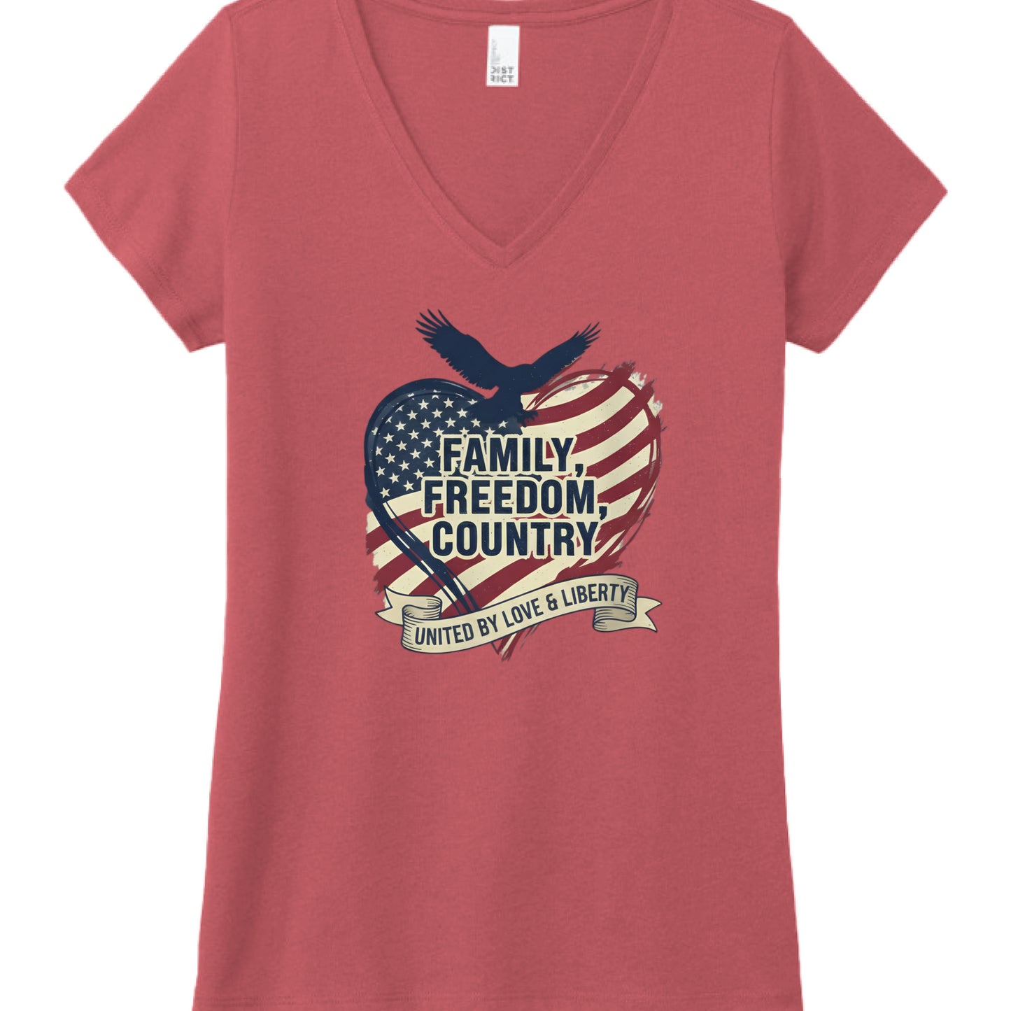 Family Freedom Country Patriot T-Shirt Red Frost Salvation Clothing and Accessories Apparel