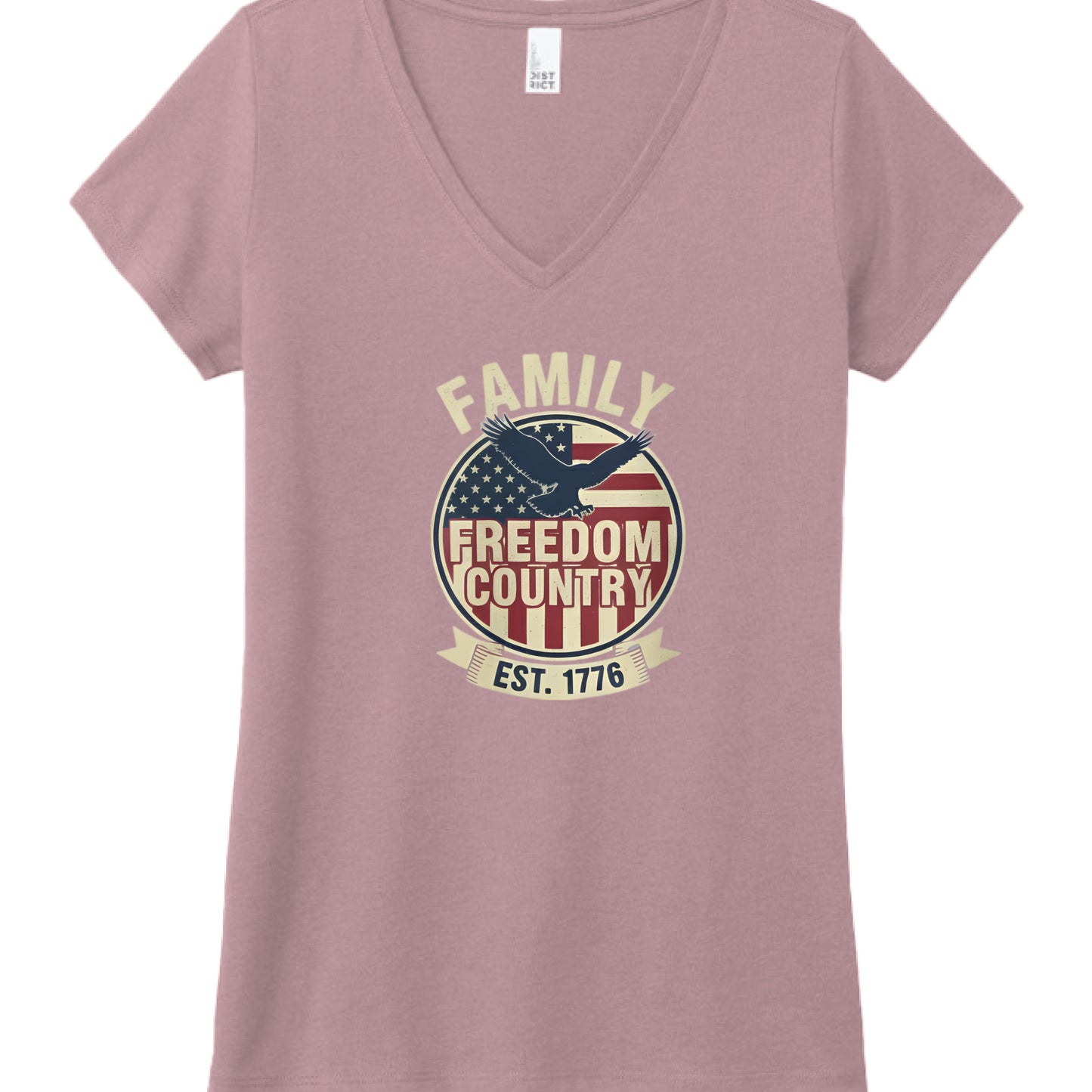 Family Freedom Country Patriot T-Shirt Hthrd Lavender Salvation Clothing and Accessories Apparel