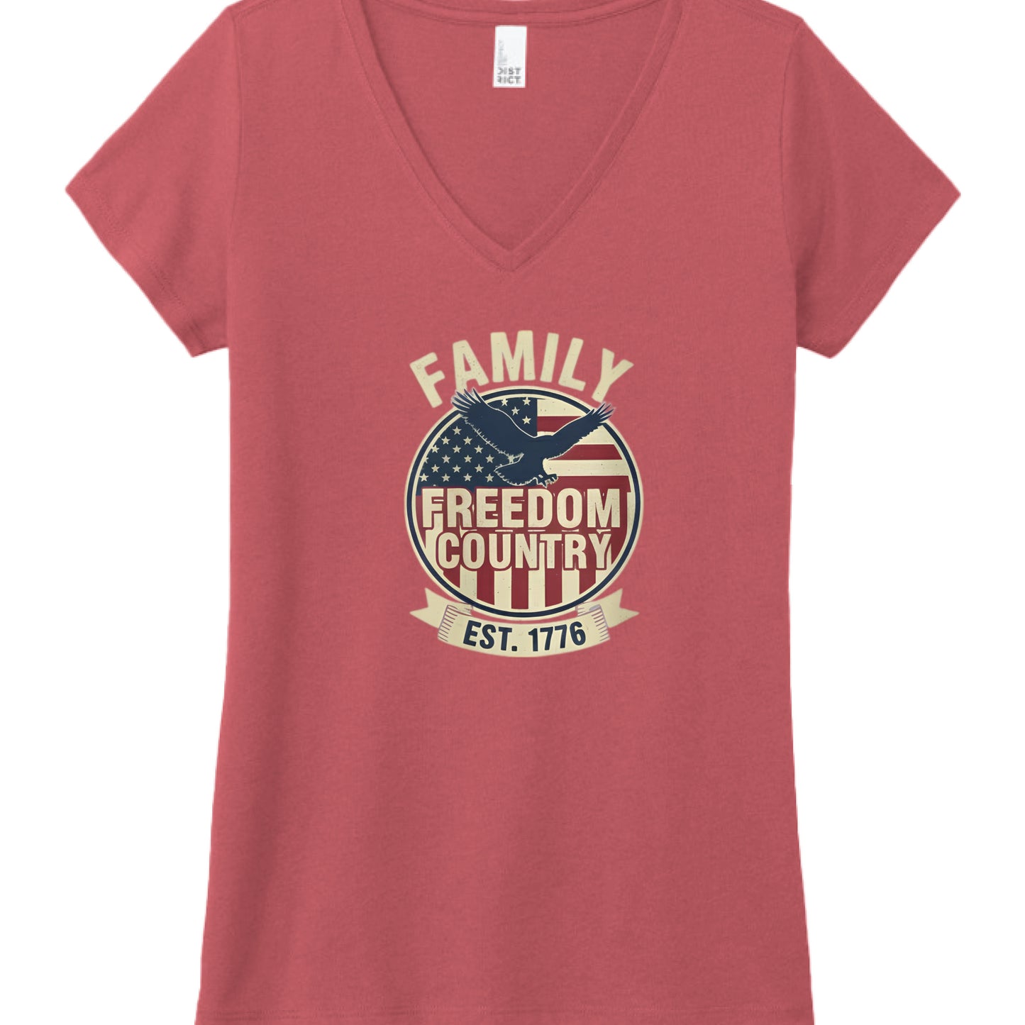Family Freedom Country Patriot T-Shirt Red Frost Salvation Clothing and Accessories Apparel