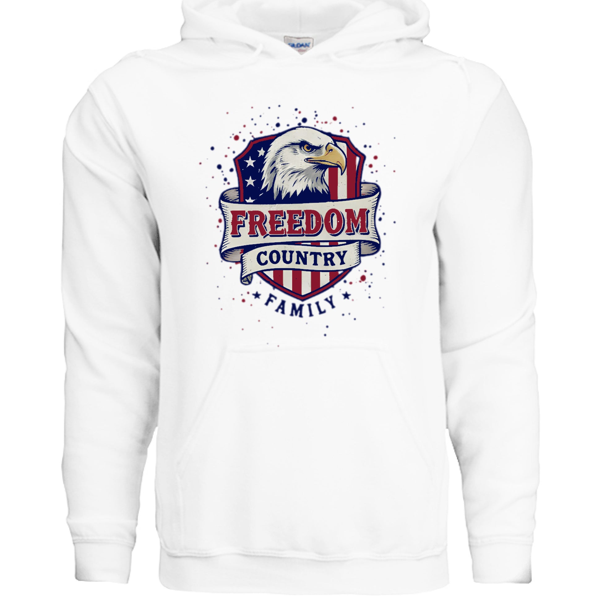 Freedom Country Family Patriot Hoodie WHITE Salvation Clothing and Accessories Apparel