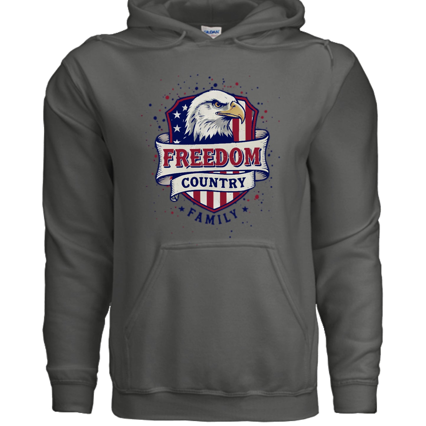 Freedom Country Family Patriot Hoodie CHARCOAL Salvation Clothing and Accessories Apparel