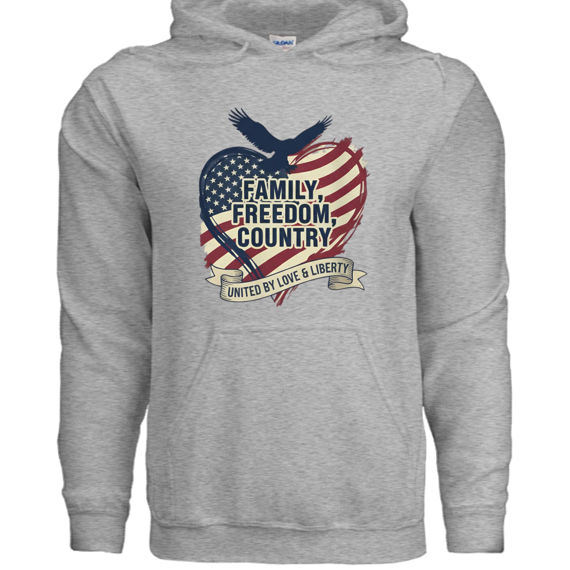 Family Freedom Country Patriot Hoodie SPORT GREY Salvation Clothing and Accessories Apparel