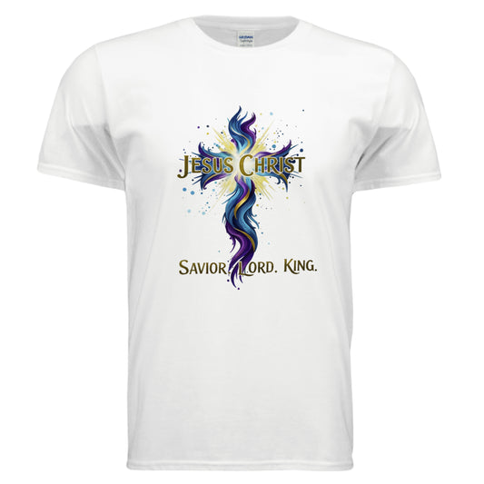 Jesus Christ Savior Lord King Christian T-Shirt WHITE Salvation Clothing and Accessories Apparel