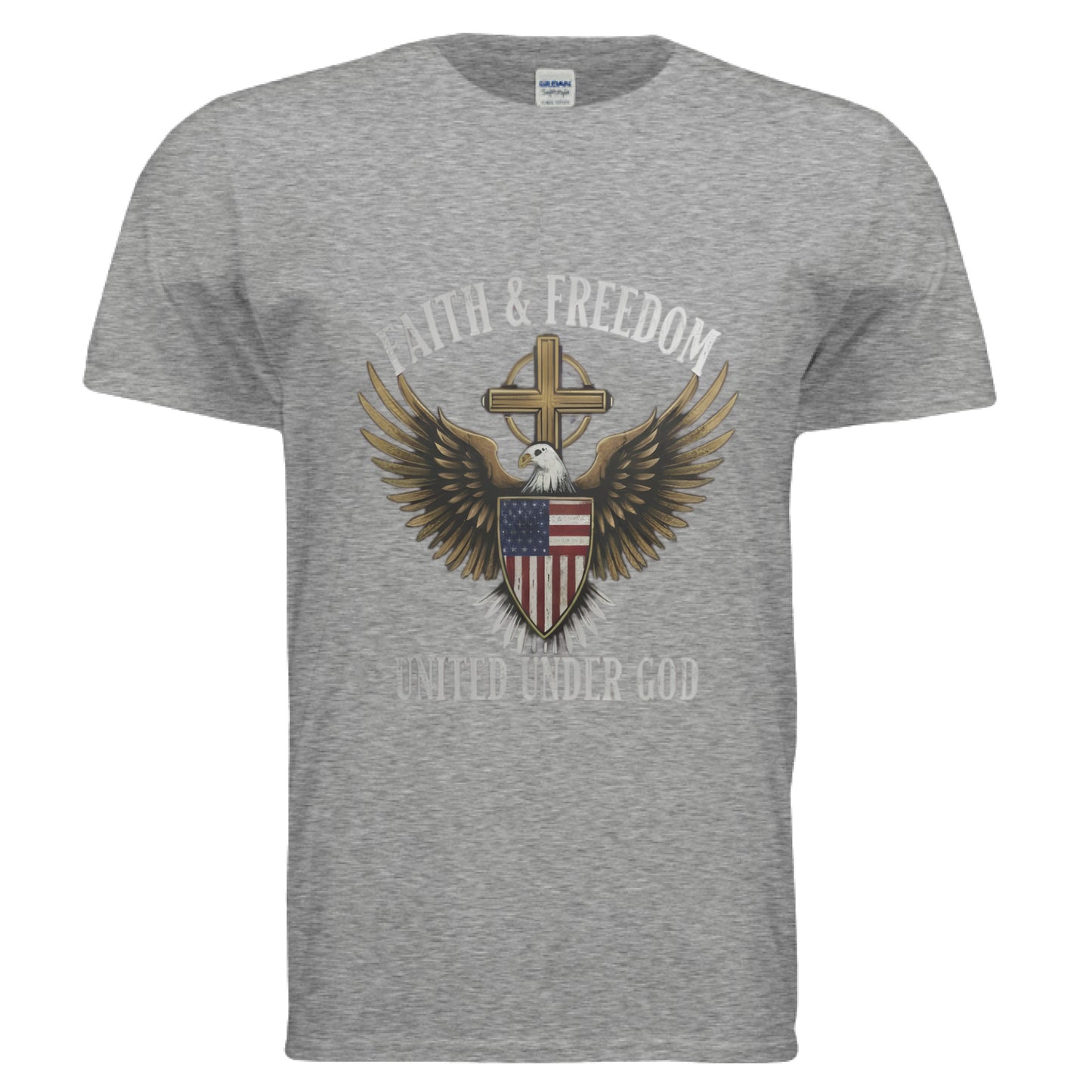 Faith & Freedom United under God Faith T-Shirt GRAPHITE HEATHER Salvation Clothing and Accessories Apparel