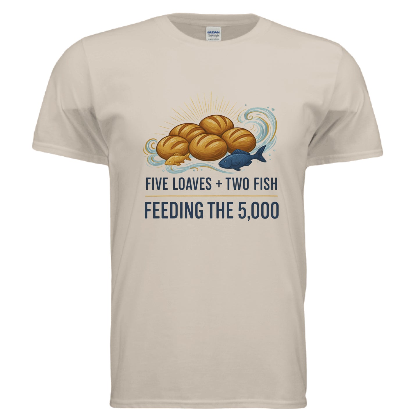 Five Loaves Two Fish Feeding the 5000 Faith T-Shirt Salvation Clothing and Accessories Apparel