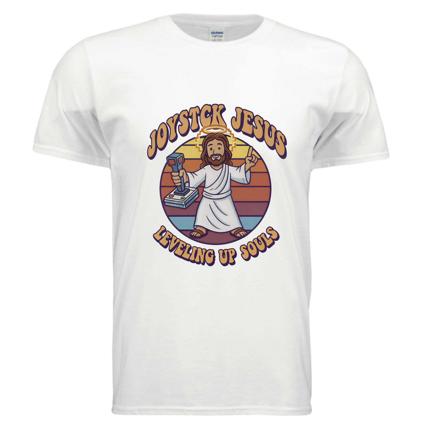 Joystick Jesus Leveling Up Souls Faith T-Shirt WHITE Salvation Clothing and Accessories Apparel