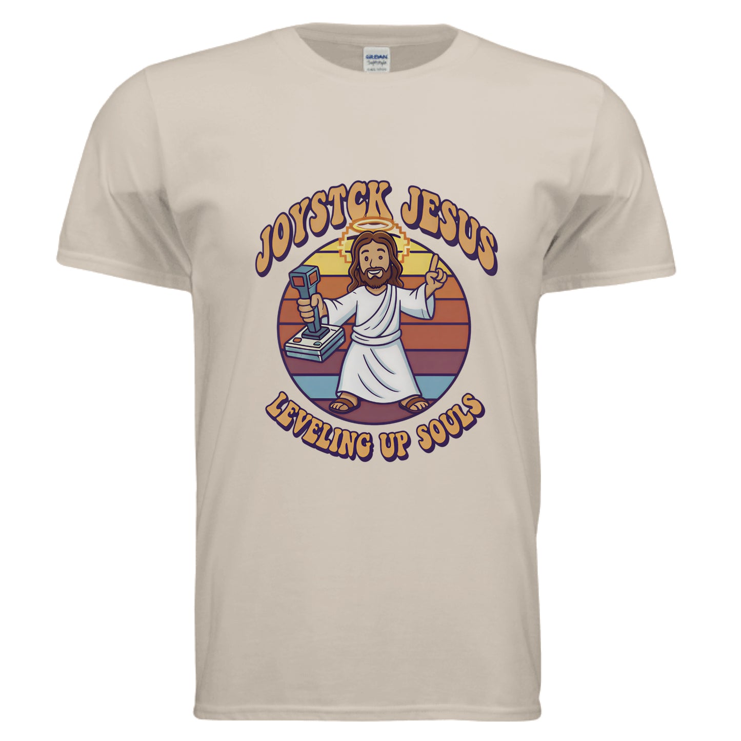 Joystick Jesus Leveling Up Souls Faith T-Shirt SAND Salvation Clothing and Accessories Apparel