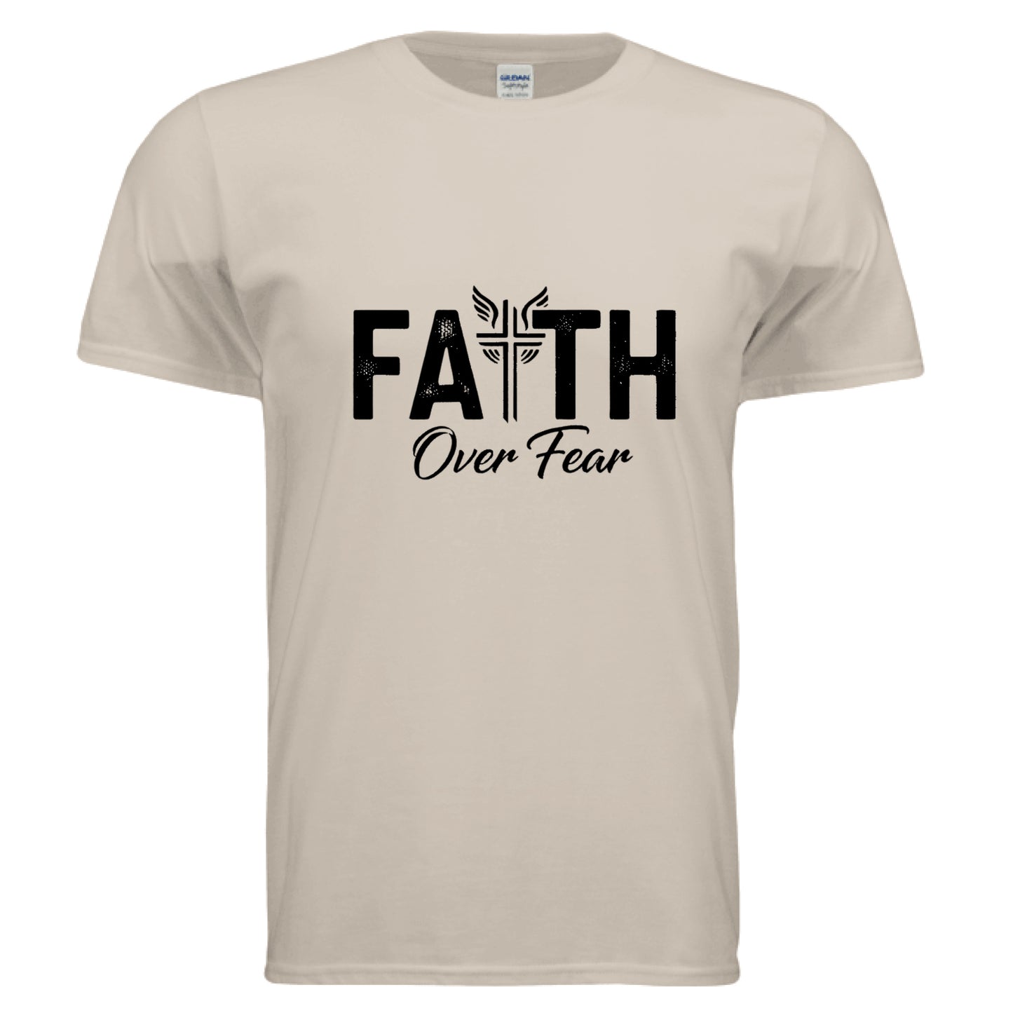 Faith Over Fear Faith T-Shirt SAND Salvation Clothing and Accessories Apparel