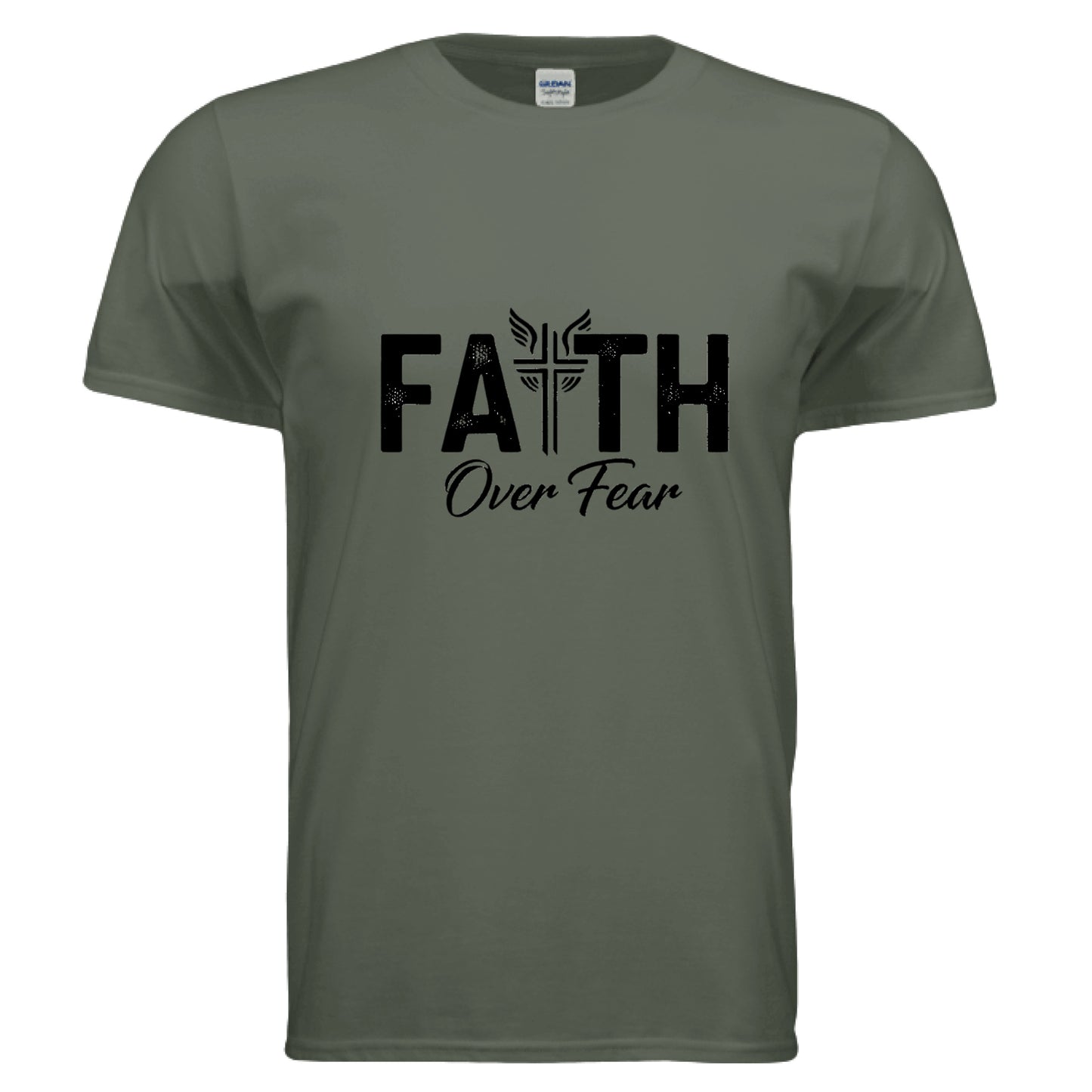 Faith Over Fear Faith T-Shirt MILITARY GREEN Salvation Clothing and Accessories Apparel