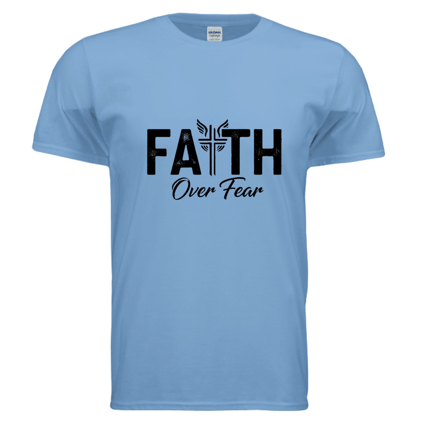 Faith Over Fear Faith T-Shirt CAROLINA BLUE Salvation Clothing and Accessories Apparel