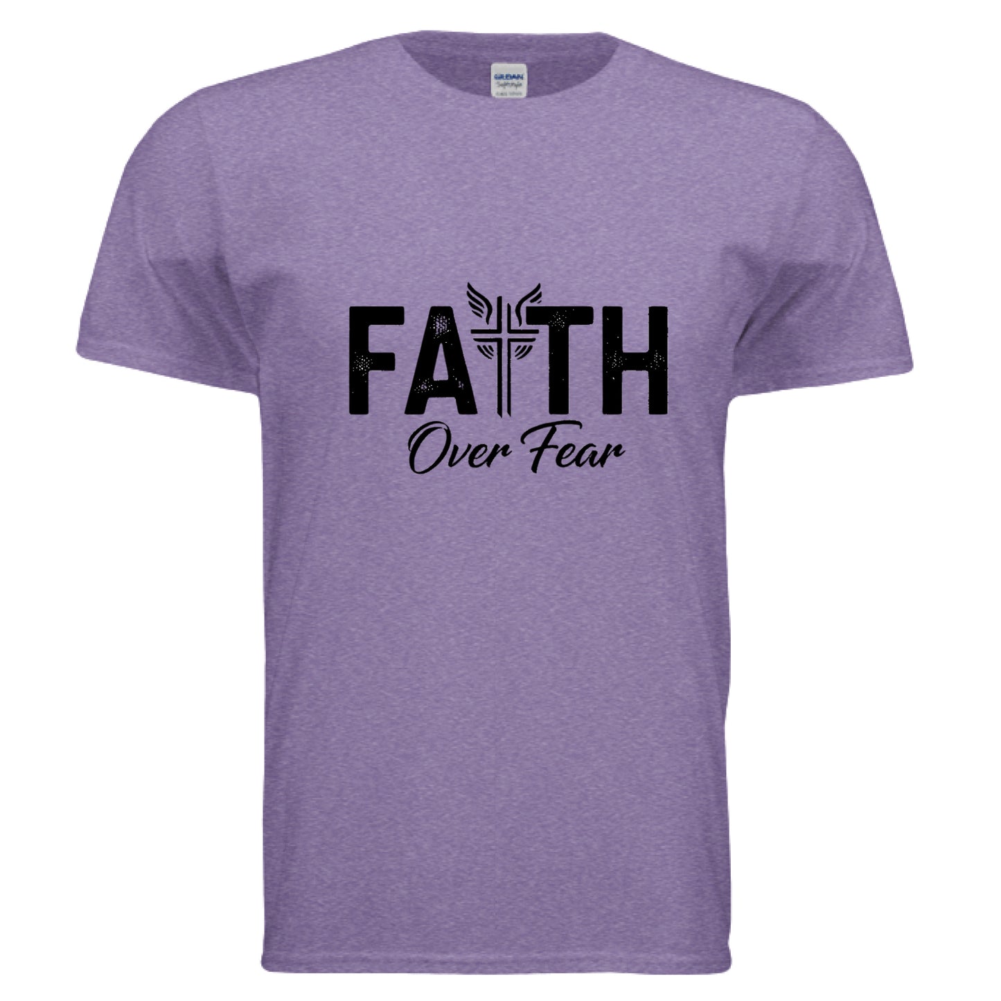 Faith Over Fear Faith T-Shirt HEATHER PURPLE Salvation Clothing and Accessories Apparel