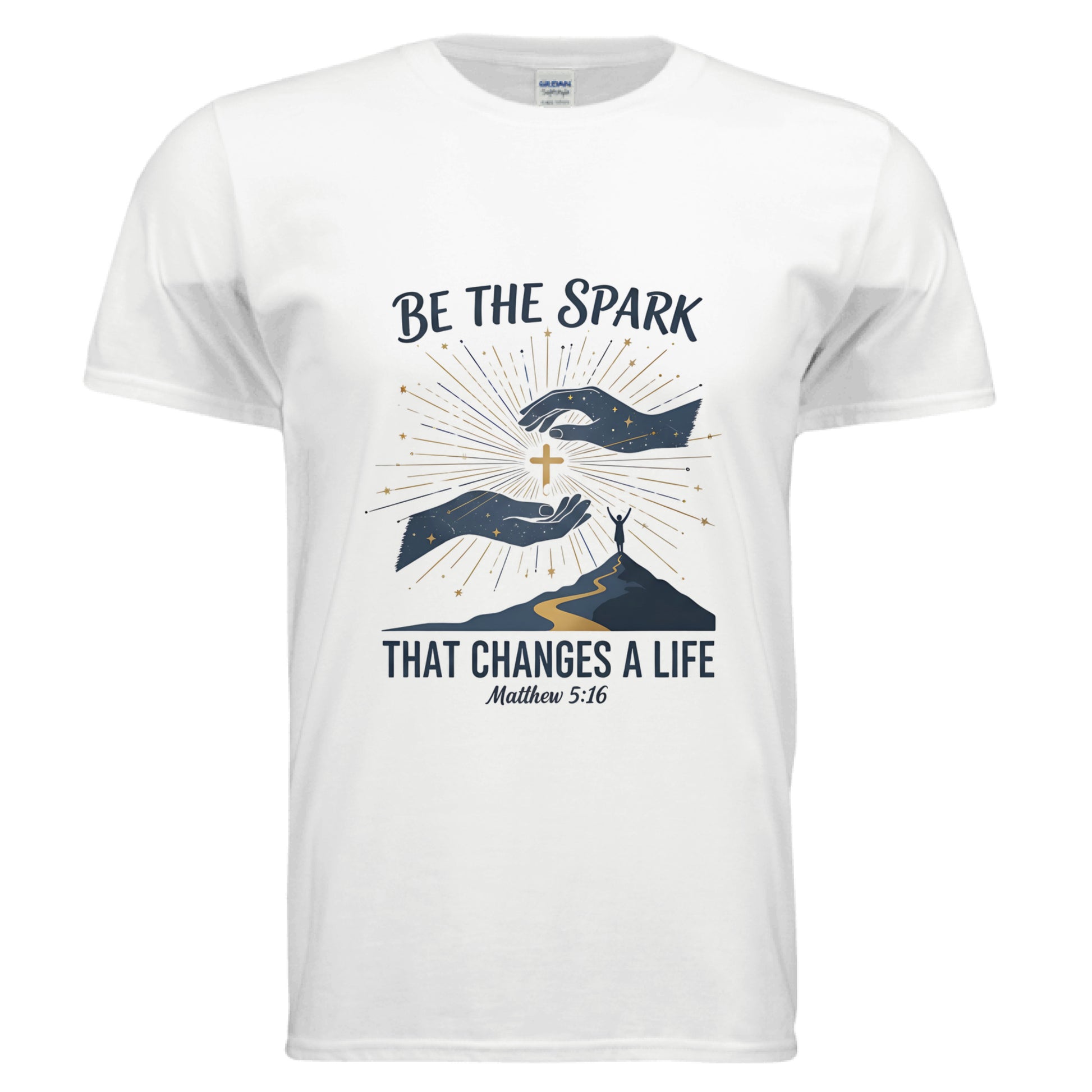 Be the Spark That Changes A Life Matthew 5:16 Faith T-Shirt WHITE Salvation Clothing and Accessories Apparel
